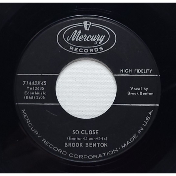 Brook Benton Vinyl 45 Endlessly / So Close on Mercury VG Pop R&B - Picture 2 of 2